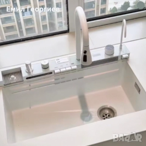 Умна кухненска мивка с изтеглящ се кран – LED дисплей, водопад, филтрирана вода и пълен комплект за , снимка 2 - Други стоки за дома - 53132198