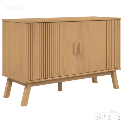 vidaXL Сайдборд OLDEN, кафяв, 114x43x73,5 см, бор масив
