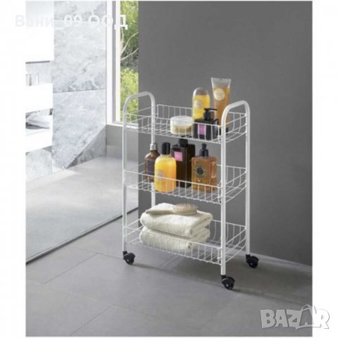 Практичен подвижен стелаж на 3 нива, на колелца, снимка 5 - Други стоки за дома - 31786214