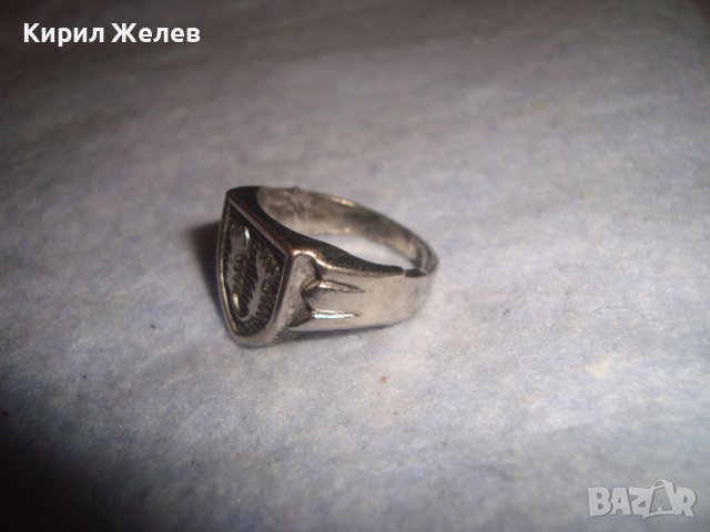 КРАСИВ НИКЕЛИРАН АРТ ПРЪСТЕН със СТИЛИЗИРАН ГЕРБ ЛОВНА ТЕМАТИКА 20268, снимка 7 - Пръстени - 37451522