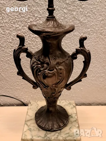 два френски ретро свещника с мраморен пиедестал , снимка 3 - Декорация за дома - 48454332