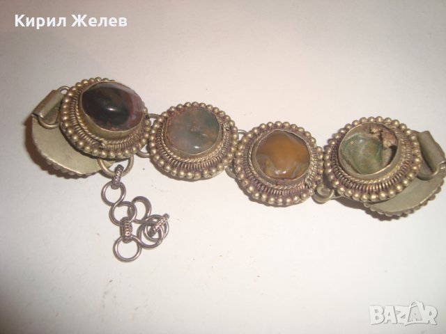 ХАЛЦЕДОН НЕФРИТ СТАРИННА САЧАНЕНА ОСМАНСКА ГРИВНА РЪЧНА МАЙСТОРСКА РАБОТА ФИЛИГРАН ГРАНУЛАЦИЯ 3964, снимка 10 - Антикварни и старинни предмети - 30554989