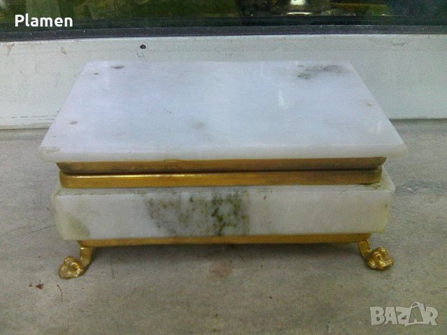 Стара мраморна българска кутийка за бижута от Минералсувенир, снимка 5 - Други ценни предмети - 38074902