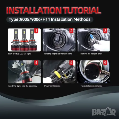 Висок клас LED крушки  за основни фарове, снимка 11 - Аксесоари и консумативи - 50325484