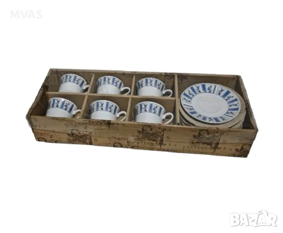 Нов порцеланов сервиз Чаши за кафе 6 броя с 6 чинийки, снимка 2 - Сервизи - 48263328
