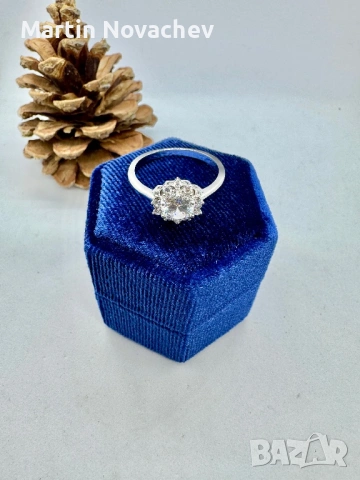 Сребърен пръстен с кубичен Цирконий , снимка 8 - Пръстени - 53098919