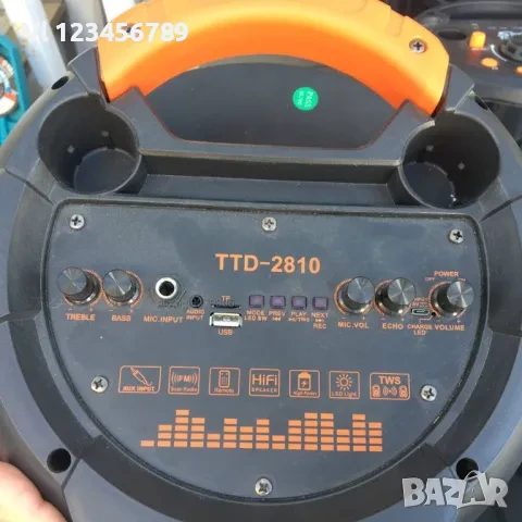Преносима караоке колона ТТД 2810 3х8 инча микрофон, снимка 4 - Bluetooth тонколони - 50831967
