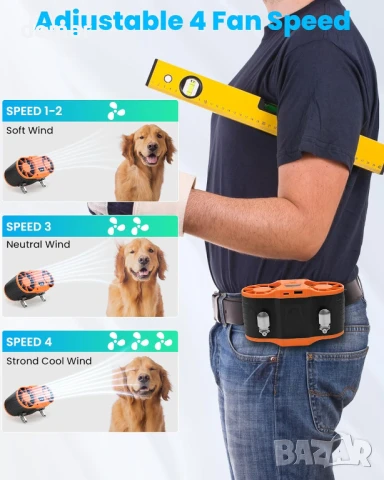 FERNIDA Преносим вентилатор за кръста/висящ на врата, акумулаторен 20000mAh, снимка 2 - Вентилатори - 50594460