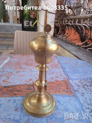 Стара газена бронзова лампа , снимка 4 - Други ценни предмети - 49370517