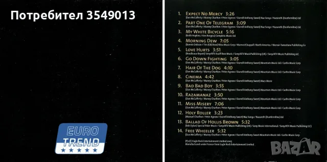 CD / ЦД компакт дискове - NAZARETH, снимка 9 - CD дискове - 54102842