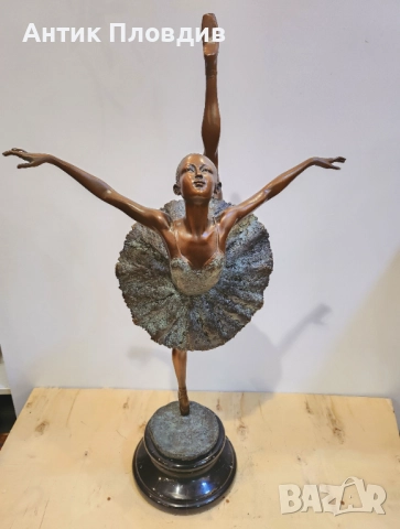 Голяма бронзова фигура на балерина, 66 см, снимка 8 - Декорация за дома - 52736761