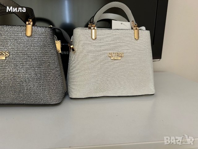 Последни броски!стилна чанта  Guess оригинал, златиста. сребристо бяло, снимка 5 - Чанти - 44286008