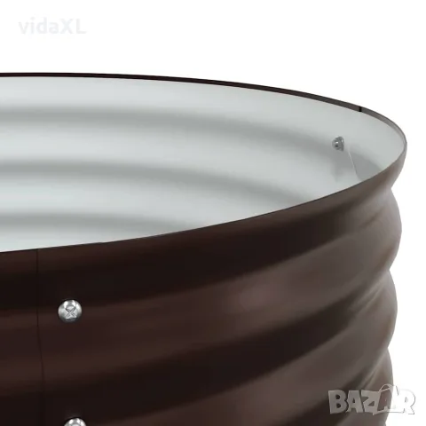 vidaXL Повдигнато легло Кафяво 400 x 80 x 44 cm Стомана, снимка 9 - Саксии и кашпи - 56147544