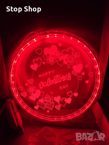 Лед лампа Свети Валентин valentine 3d Lig, снимка 1 - Декорация за дома - 39137212