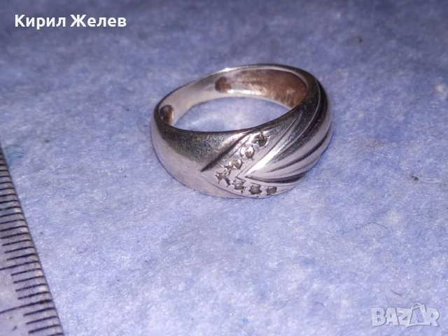 СКЪПОЦЕНЕН РЕТРО СРЕБЪРЕН ПРЪСТЕН ВИСОКА ПРОБА СРЕБРО ИНКРУСТИРАН сЮВЕЛИРНО ФАСЕТИРАНИ ЦИРКОНИ 34828, снимка 2 - Антикварни и старинни предмети - 40488082