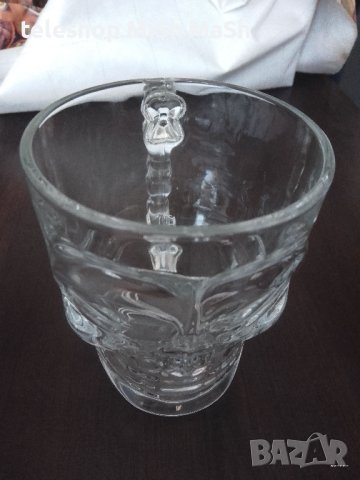 Чисто нова халба за бира череп, 500 мл от дебело 3.5 ММ прозрачно стъкло , снимка 2 - Чаши - 42138830