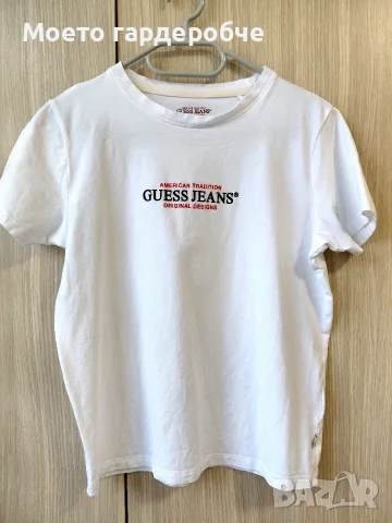 Бяла тениска Guess Jeans размер ХЛ