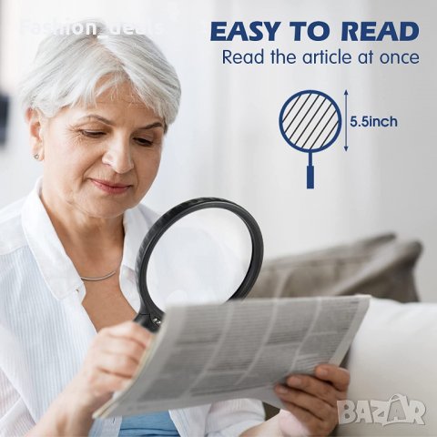 Нова лупа със светлина за възрастни хора, работа, бижута, монети Увеличение, снимка 3 - Други стоки за дома - 39487969