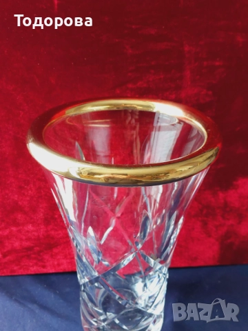 Авторски Кристални вази и кана със сребърен обков,среро 900/чаша,кана/, снимка 5 - Вази - 52017802