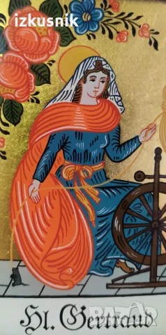 Рисувана икона от манастира Нивел, снимка 2 - Антикварни и старинни предмети - 48823068