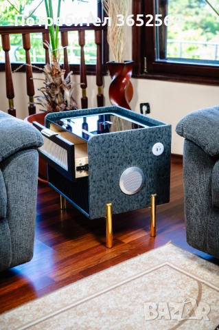 Смарт Шкаф: Модел VISION - безжично зареждане, Bluetooth стерео тонколона 20W, USB-A & USB-C, LED 