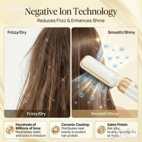 Комплект за стилизиране на коса Airbrush Magic 5 в 1, сешоар и преса, снимка 5 - Сешоари - 54040538