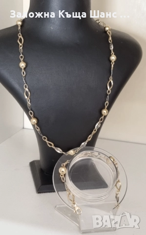 Златен синджир с гривна 14К - 15,94 гр , снимка 4 - Колиета, медальони, синджири - 52807143