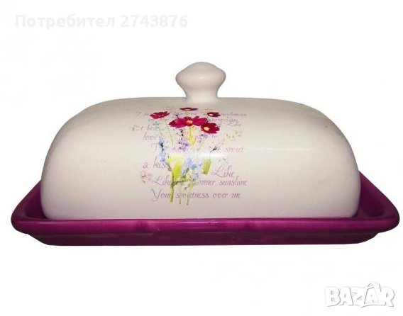 КУТИЯ ЗА МАСЛО ЦВЕТЯ ЛИЛАВА,РАЗМЕР-8Х17Х12СМ, снимка 2 - Аксесоари за кухня - 42701092