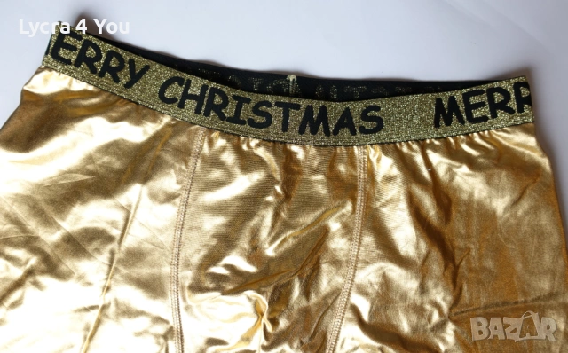 L/XL мъжки златисти боксерки с лого на талията, снимка 3 - Бельо - 54210032