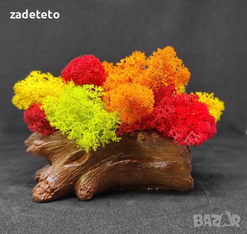 Кашпа пънче в топли цветове скандинавски  мъх, снимка 2 - Други - 42432010
