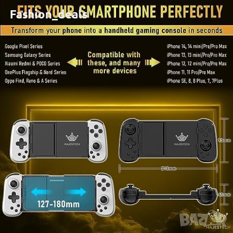 Нов Мобилен Гейм Контролер 2023 За игри iPhone и Android Bluetooth, снимка 3 - Друга електроника - 42716699