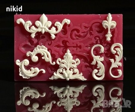 ОР71 Орнаменти микс фигури силиконов молд форма декорация украса торта фондан, снимка 2 - Форми - 18657950