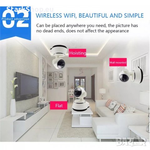 Безжична WiFi камера бебефон HD380, снимка 8 - Камери - 30499565