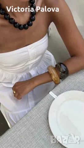 Красива дървена гривна бохо стил
