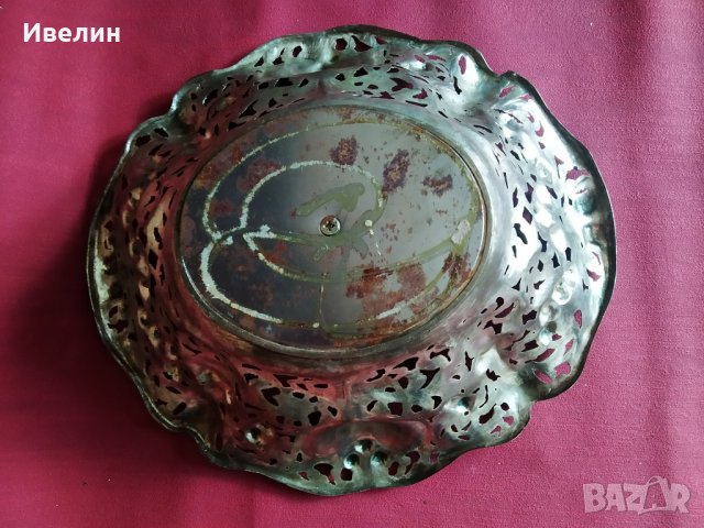 метална купа,фруктиера в стил арт деко, снимка 3 - Антикварни и старинни предмети - 29791849
