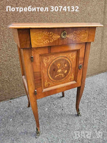 Шкаф с интарзия и обков от месинг, снимка 3 - Шкафове - 52856331
