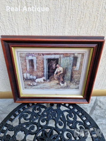 Прекрасна антикварна колекционерска белгийска авторска картина , снимка 3 - Картини - 51155719