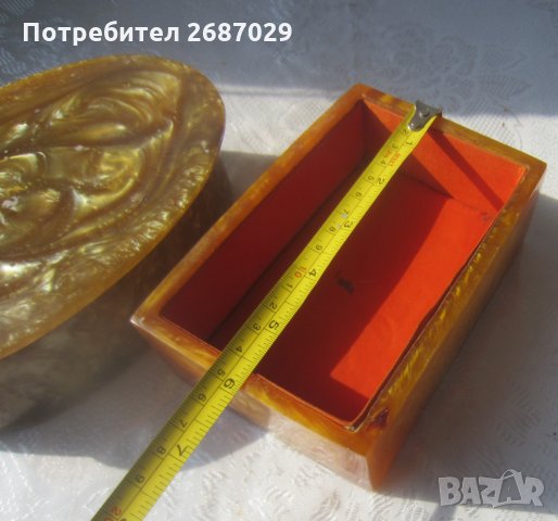 Кутии  кутия каталин, цвят кехлибар и свещник, снимка 12 - Други ценни предмети - 32156986