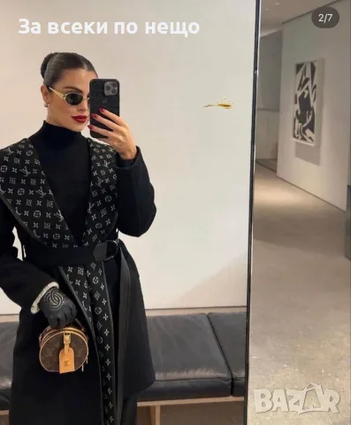 Louis Vuitton Елегантно Дамско Палто С Колан Луис Витон Код E169, снимка 2 - Палта, манта - 55922090