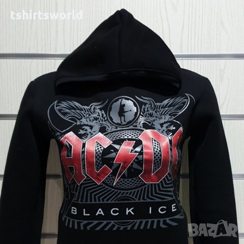 Нов дамски суичър с дигитален печат на музикалната група AC/DC - Black Ice, снимка 2 - Суичъри - 31160534
