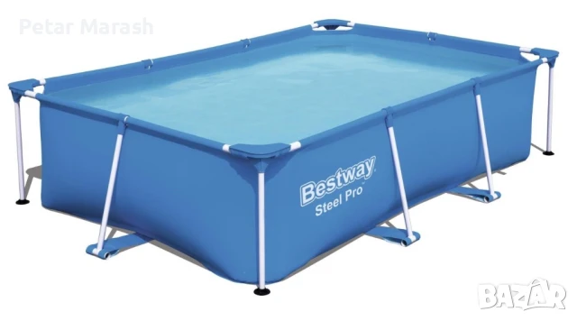 Сглобяем Басейн BESTWAY Steel Pro 56411 300x201x66 см с Филтърна Помпа, снимка 4 - Басейни и аксесоари - 50723296