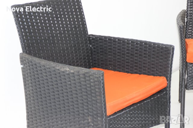 Градински Мебели От Ратан - 4 Части Черно/Кафяво, снимка 3 - Градински мебели, декорация  - 40149417