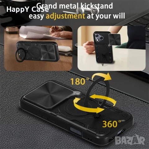 Honor 400 Pro / 400 Lite / 400 / GIANT RING Удароустойчив кейс гръб калъф с пръстен, снимка 6 - Калъфи, кейсове - 50077827