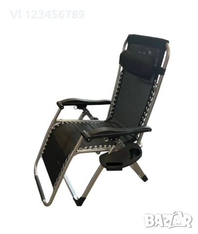 Шезлонг + поставка за чаша до 150кг , снимка 2 - Къмпинг мебели - 53892395
