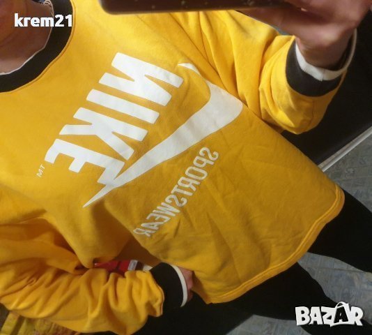 Nike Sportswear дамска жълта блуза овърсайз номер л м, снимка 6 - Блузи с дълъг ръкав и пуловери - 39571444