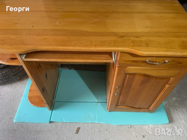 Дървено бюро масив Компютърно бюро с шкаф и чекмедже Здраво бюро