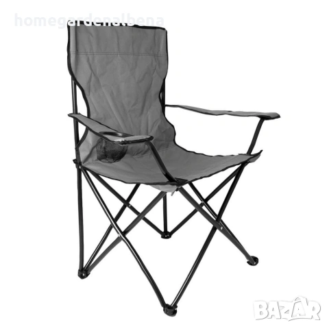 Сгъваем къмпинг стол Muhler 52x52x82 см – подлакътник, държач за чаша, транспортна чанта, снимка 5 - Къмпинг мебели - 54108914