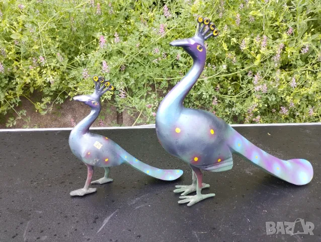 Красиви метални пауни двойка., снимка 3 - Декорация за дома - 50060157