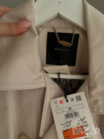 Тренч бежов Mohito, снимка 5 - Палта, манта - 52171532