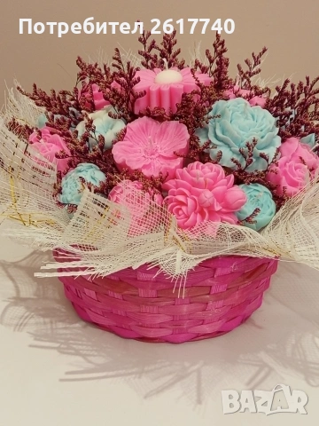 Луксозни соеви букети от свещи – подарък, който остава и след празника., снимка 3 - Декорация за дома - 53354961